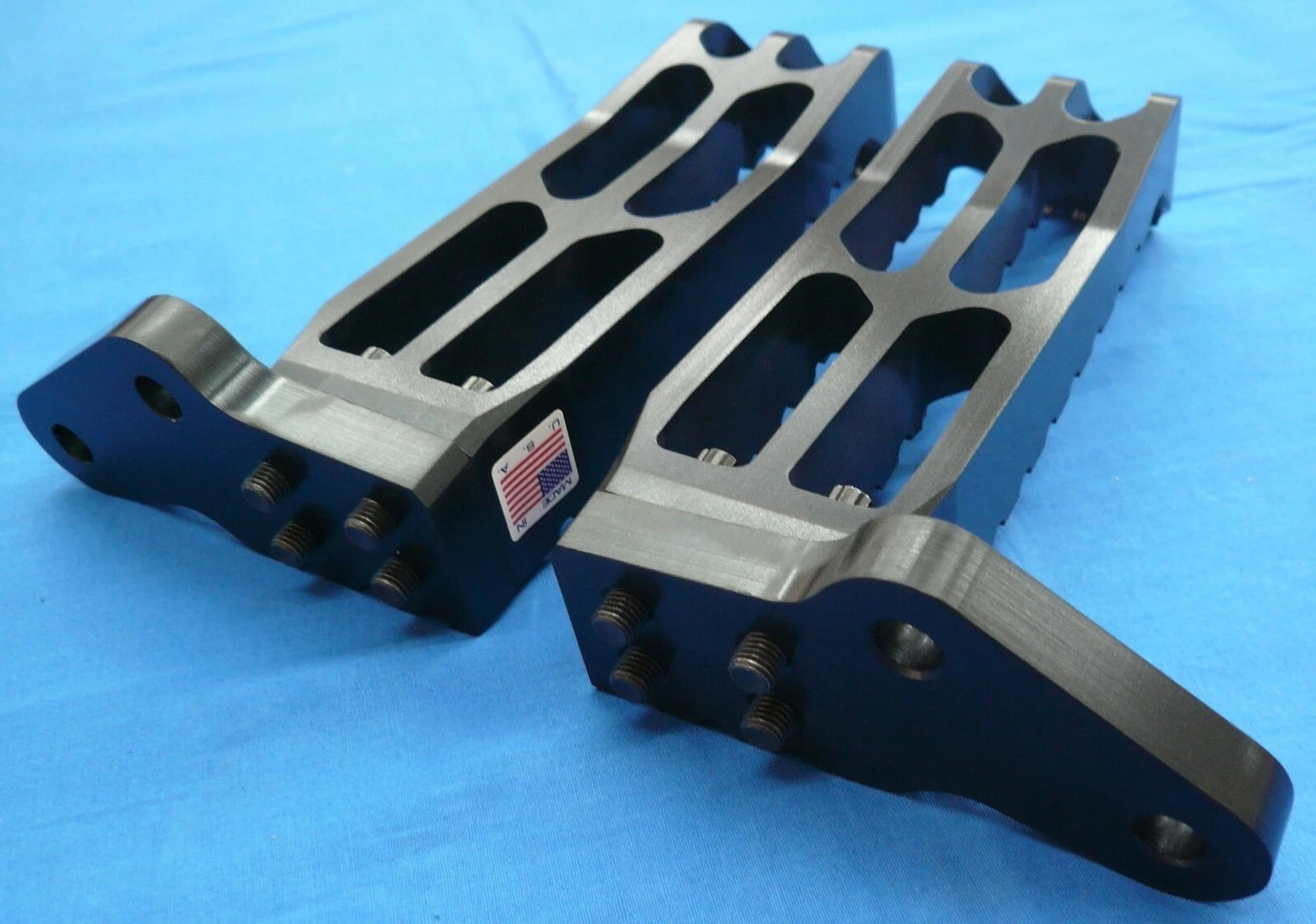 HONDA TRX 250R TRX250R BDT RACING BILLET FOOT PEG SET CLEAT DESIGN 1986-87 BLACK - Image 5